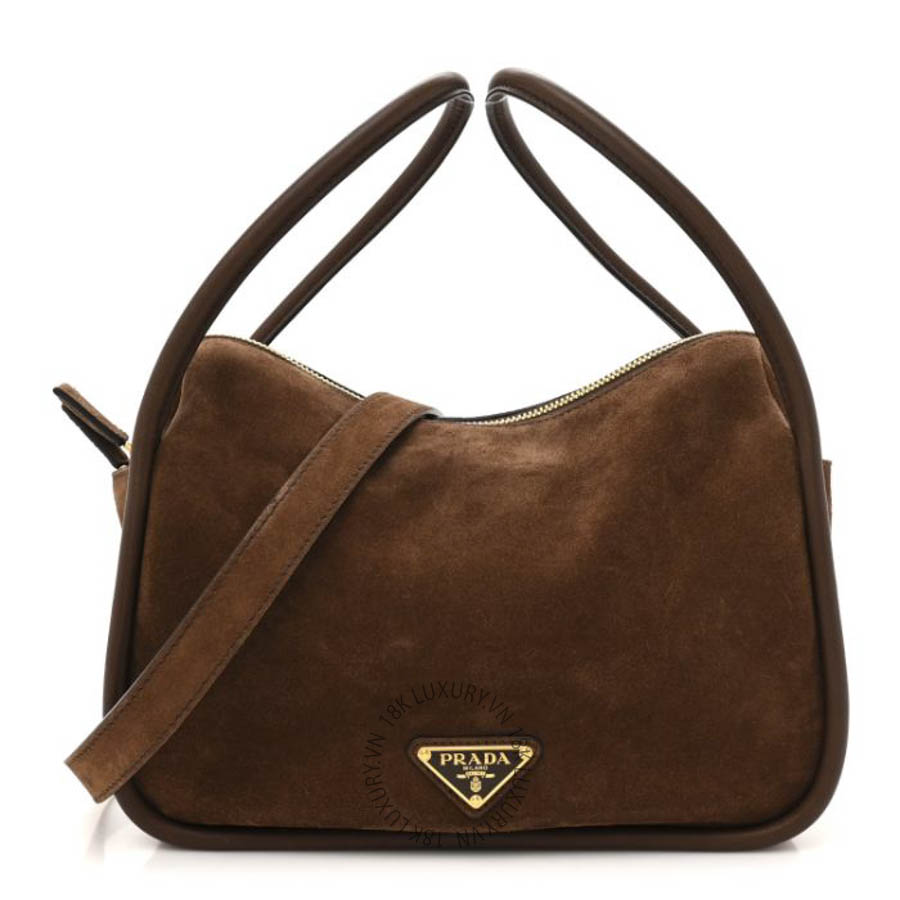 Túi xách Prada Camoscio Darling Shoulder Bag Cocoa Brown FPTP604