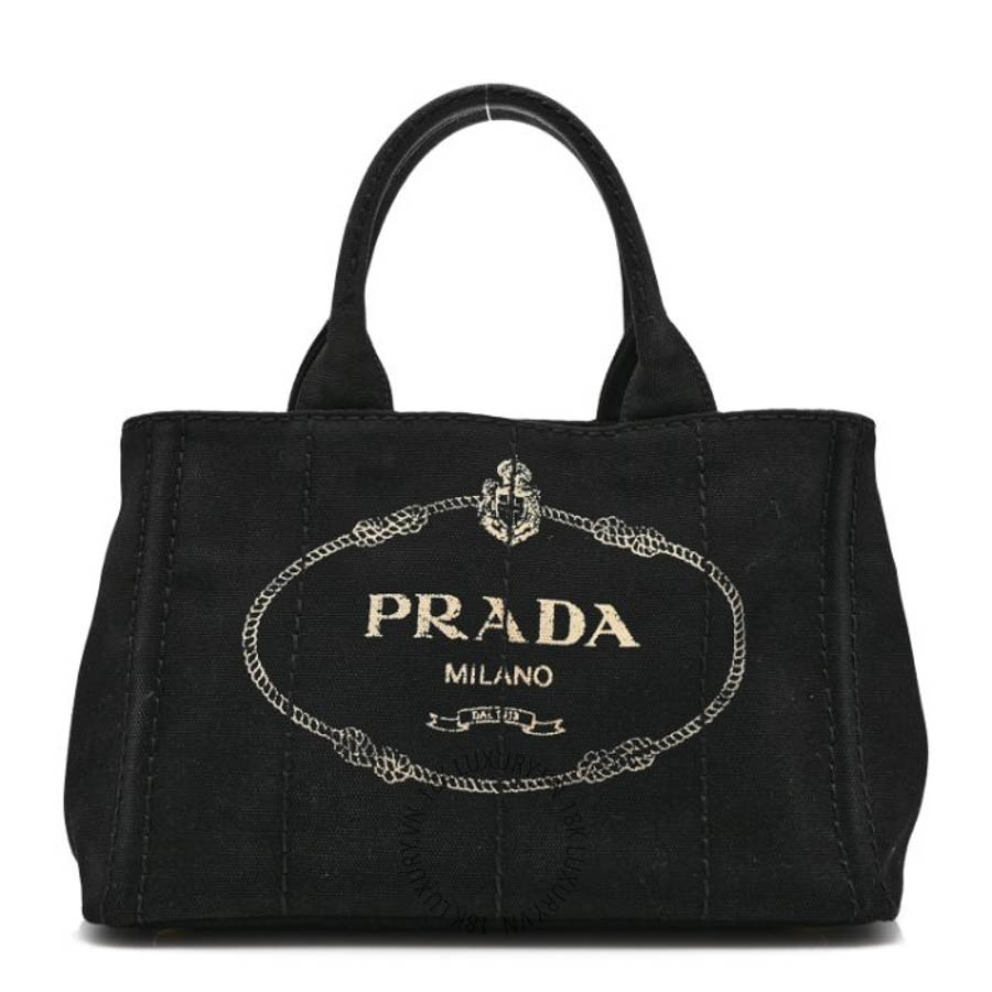 Túi xách Prada Canapa Small Logo Tote Black Talco FPTP040