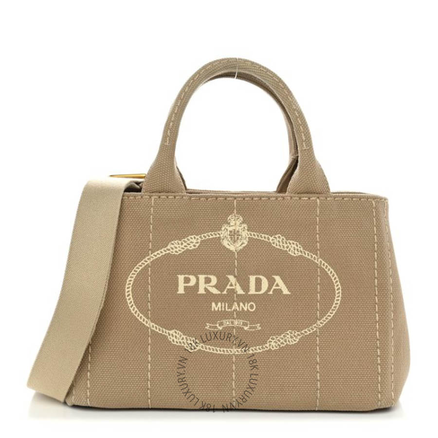 Túi xách Prada Canapa Small Logo Tote Deserto FPTP139