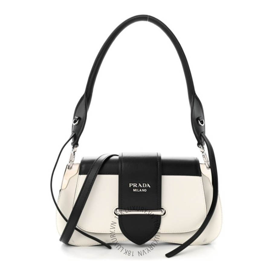 Túi xách Prada City Calfskin Small Sidonie Shoulder Bag White Black FPTP290