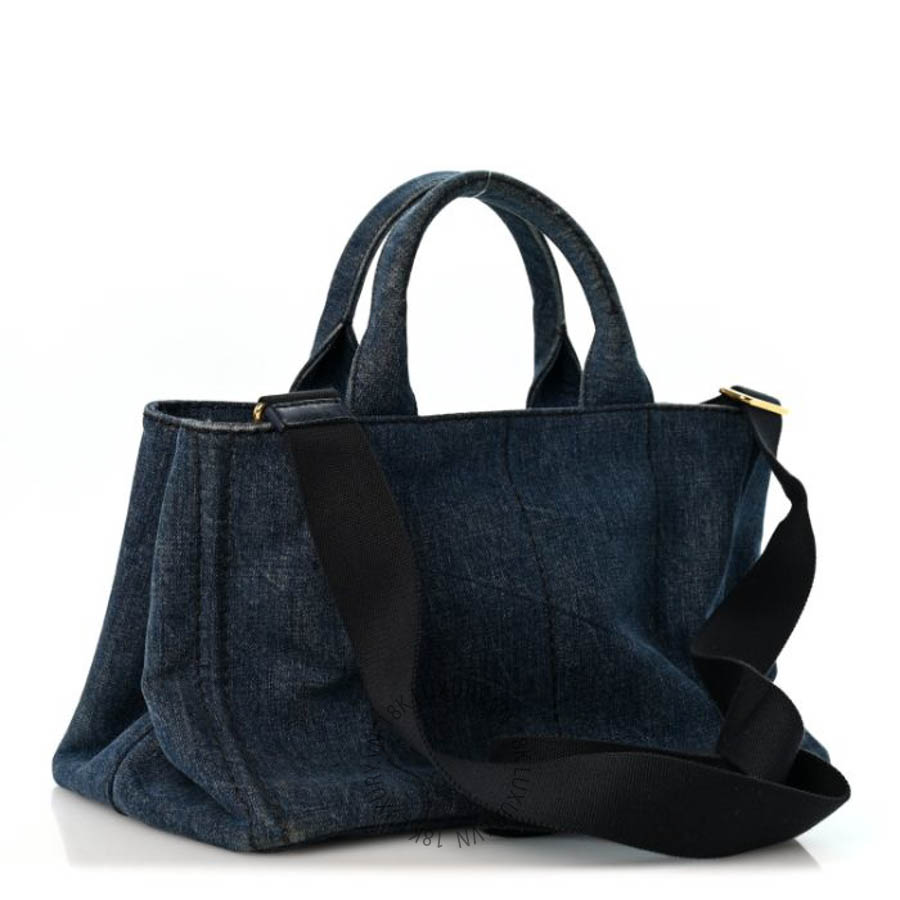 Túi xách Prada Denim Canapa Logo Tote Bleu FPTP066