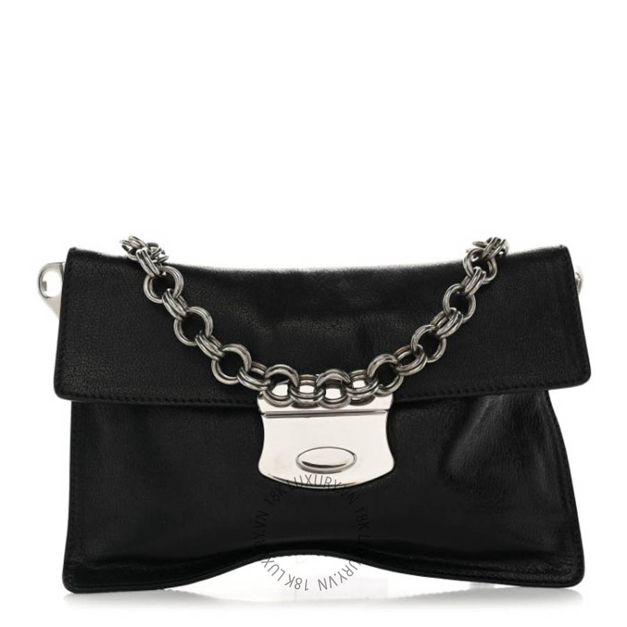 Túi xách Prada Glace Calf Pushlock Chain Shoulder Bag Black FPTP137