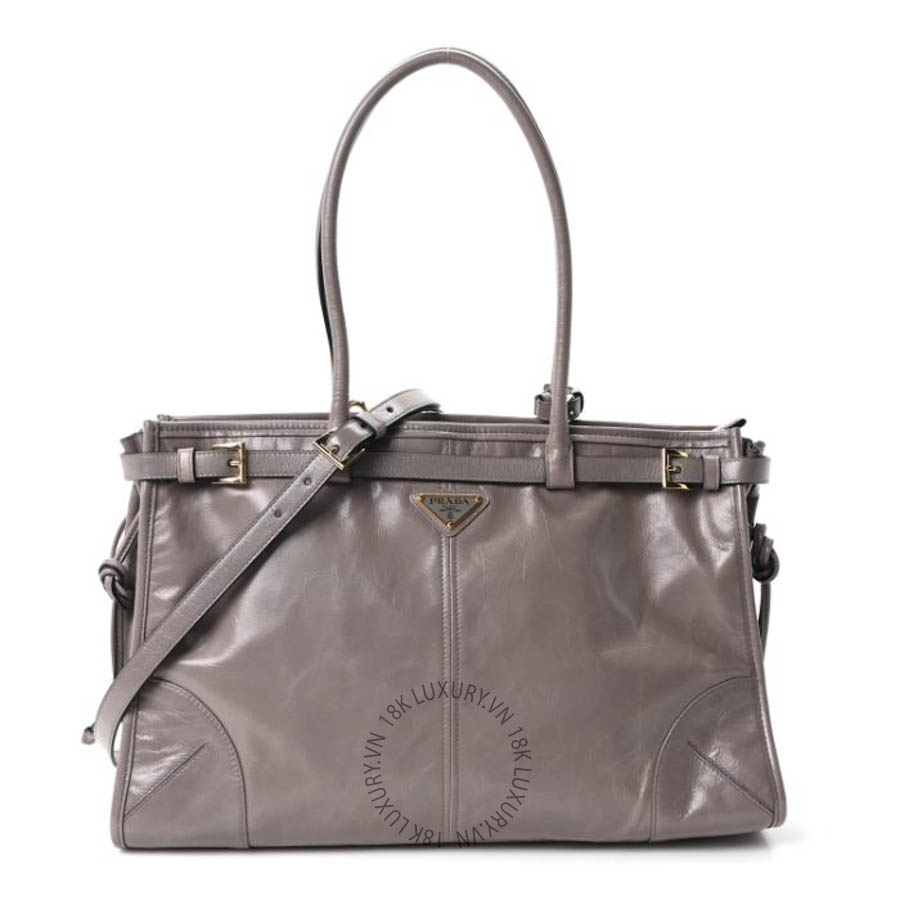 Túi xách Prada Glossy Calfskin Triangle Large Bonnie Shoulder Bag Peltro FPTP648