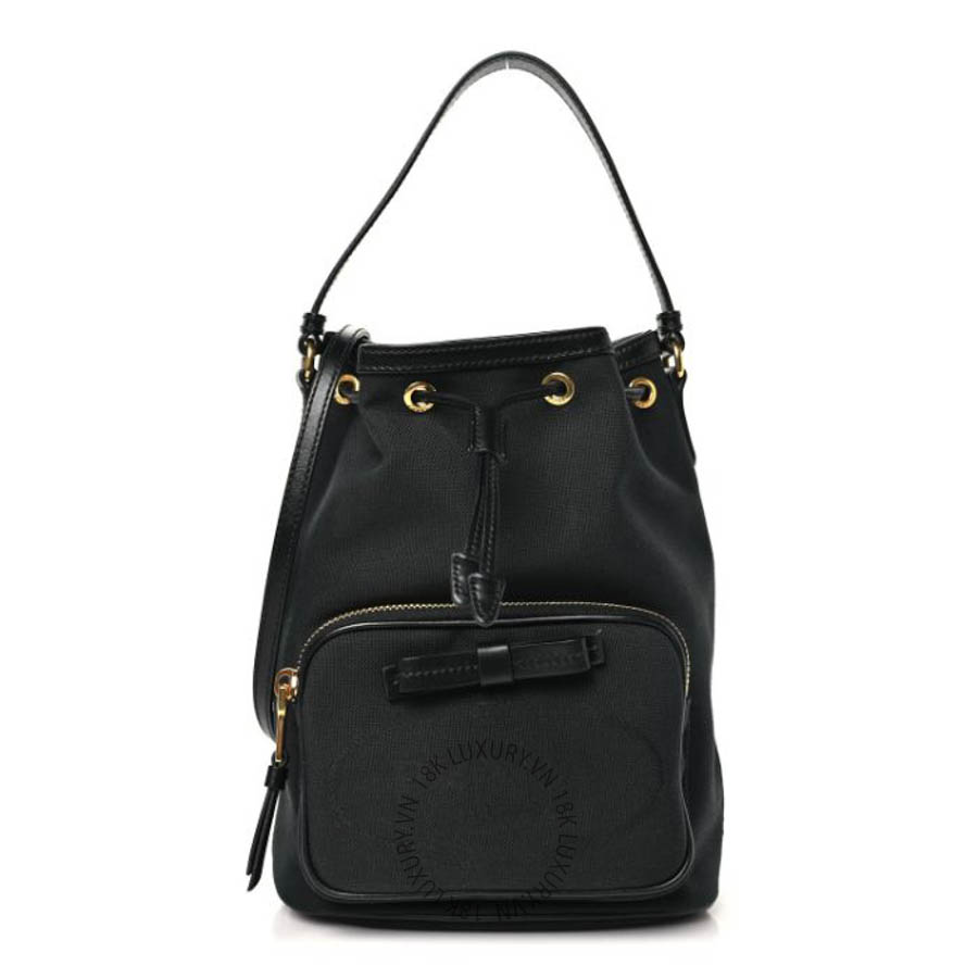 Túi xách Prada Jacquard Logo Mini Bucket Crossbody Bag Black FPTP068