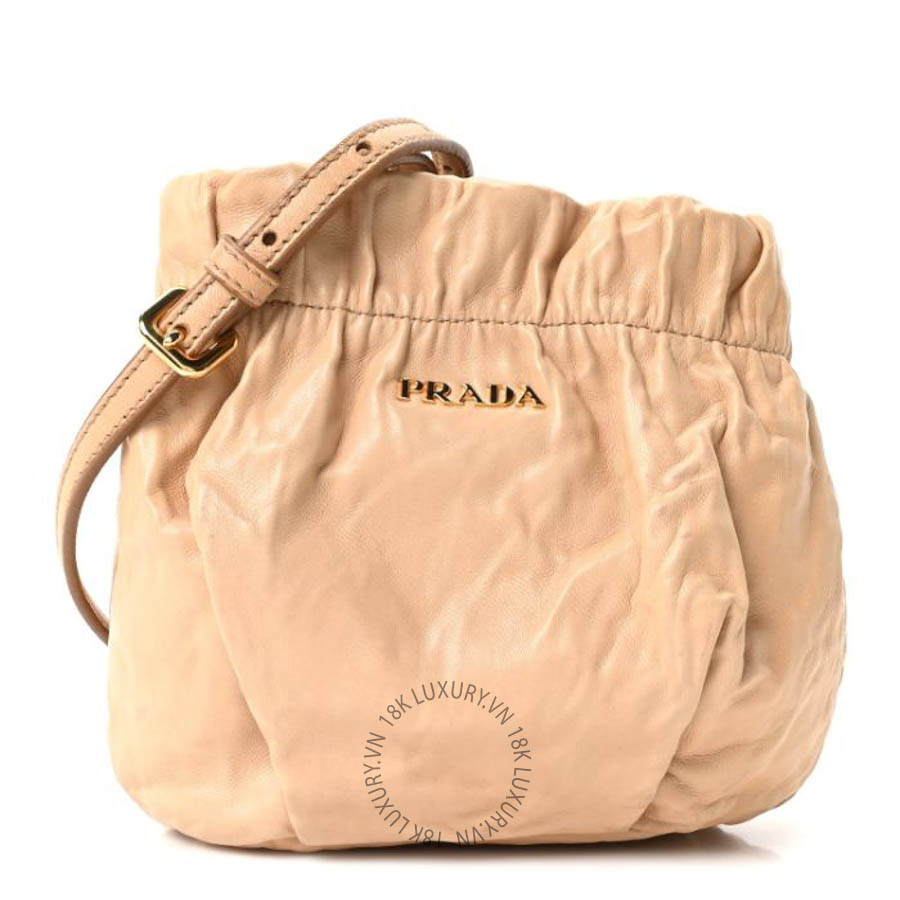 Túi xách Prada Nappa Antique Bucket Bag Beige FPTP012