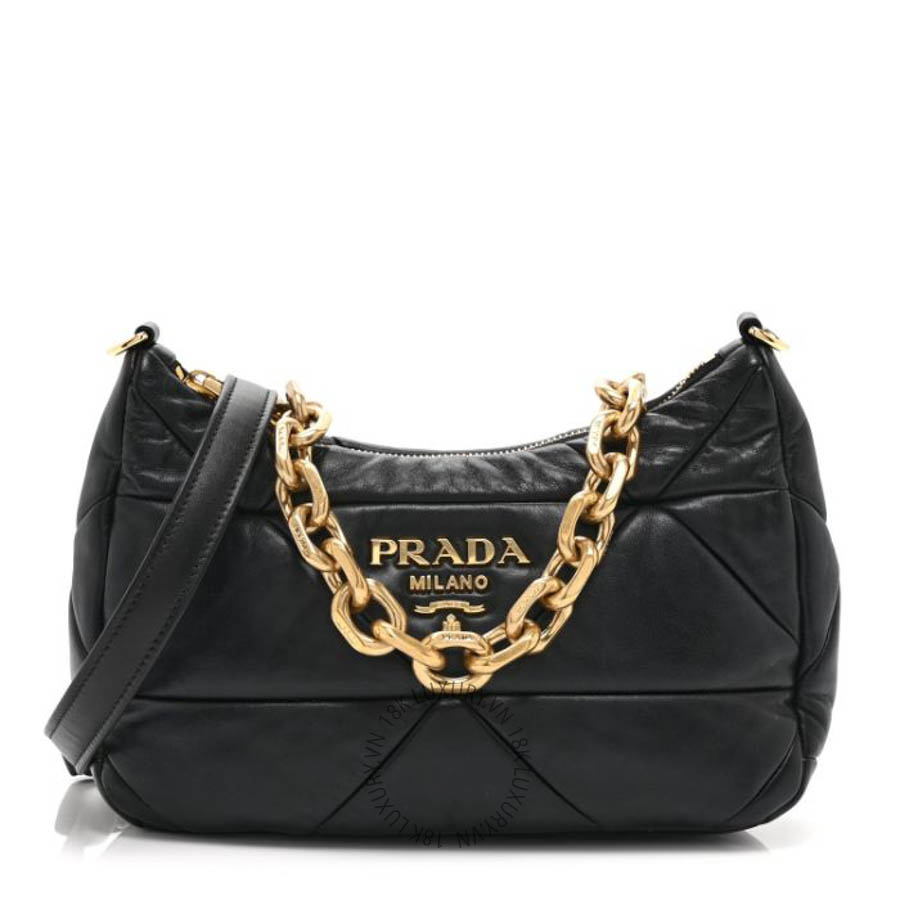 Túi xách Prada Nappa Triangle Quilted Patchwork System Bag Black FPTP570