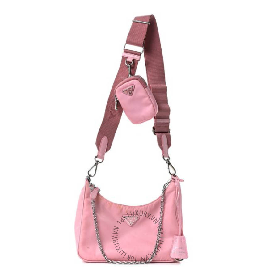 Túi xách Prada Nylon Re-Edition 2005 Shoulder Bag Rosa FPTP223