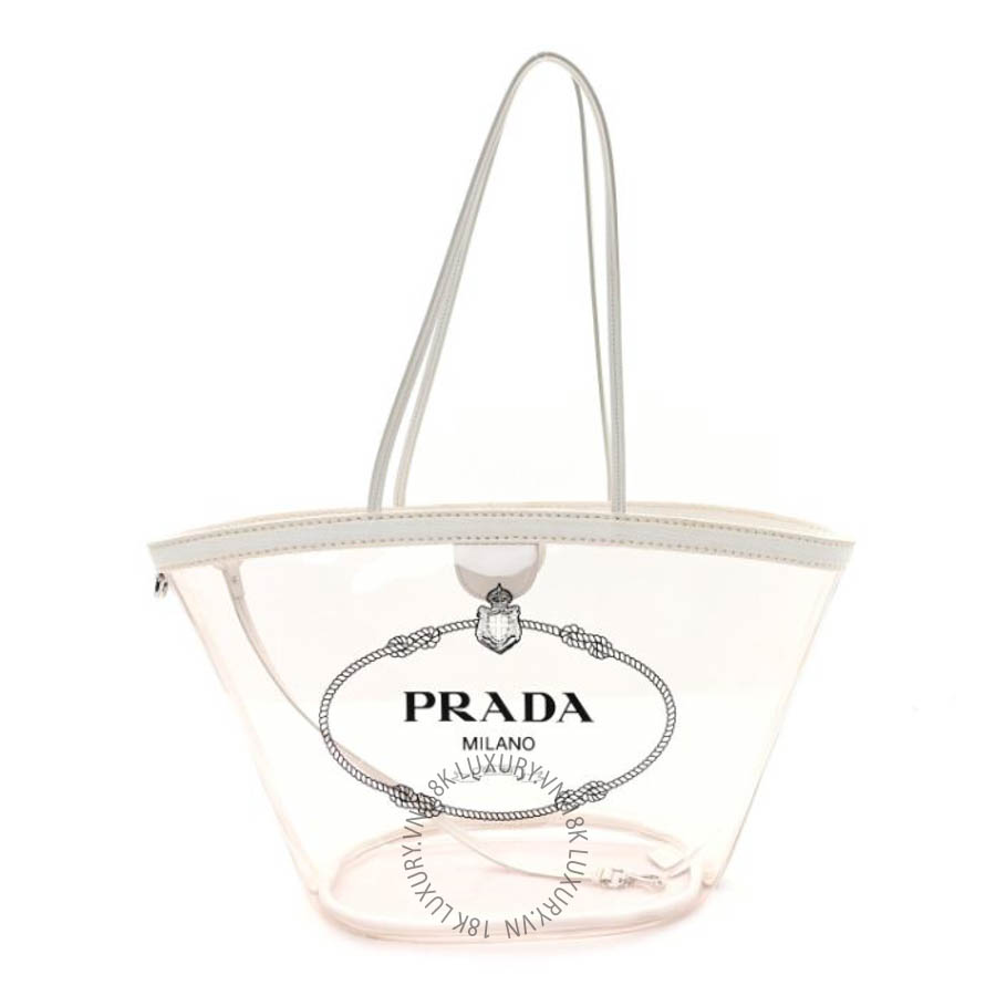 Túi xách Prada PVC Canapa Tote White FPTP219
