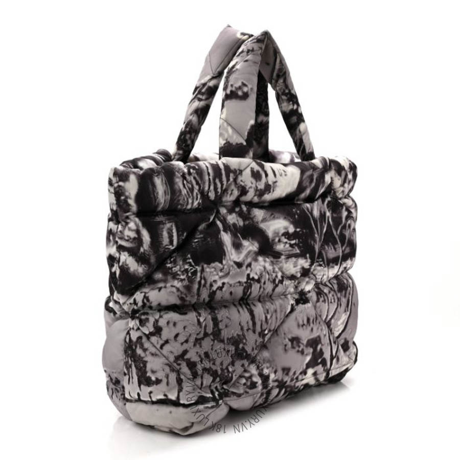 Túi xách Prada Re-Nylon Padded Printed Medium Tote Bag Black White FPTP116