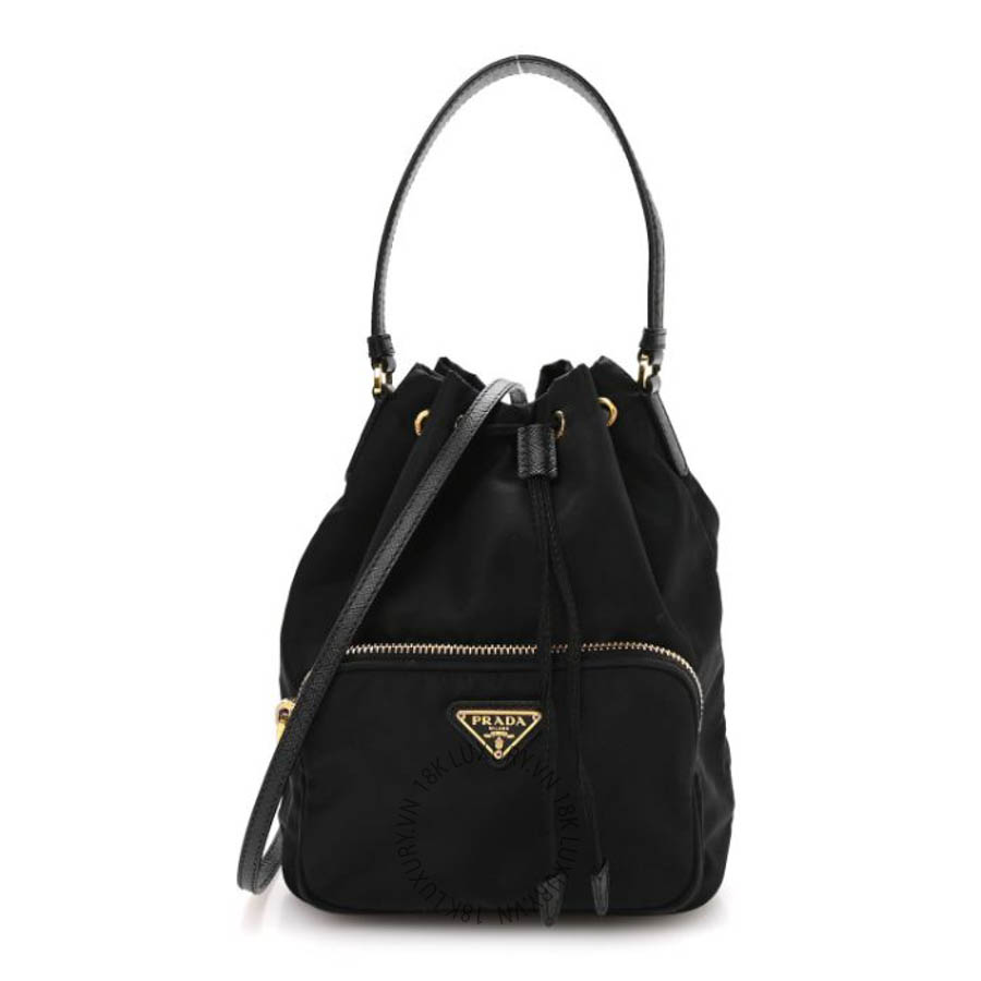 Túi xách Prada Re-Nylon Saffiano Duet Bucket Crossbody Bag Black Black FPTP285