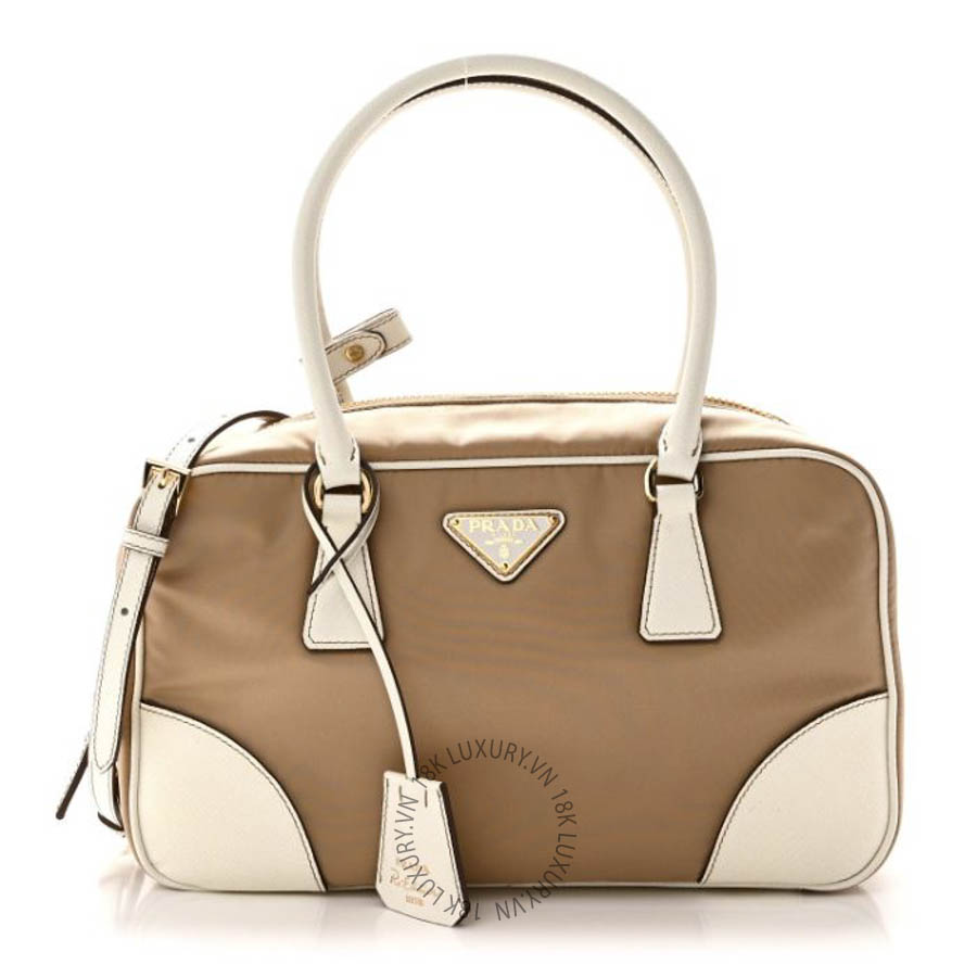 Túi xách Prada Re-Nylon Saffiano Medium Re-Edition 1978 Two Handle Bag White Biege FPTP547