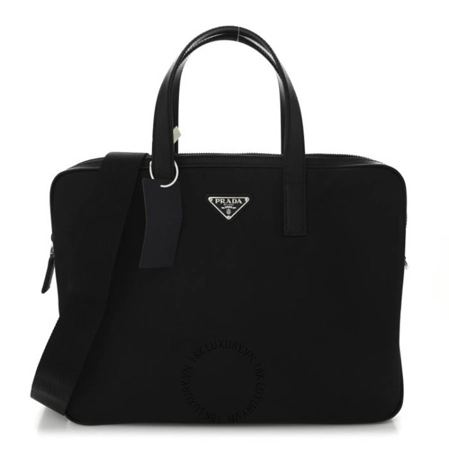 Túi xách Prada Re-Nylon Saffiano Metal Triangle Logo Briefcase Black FPTP572