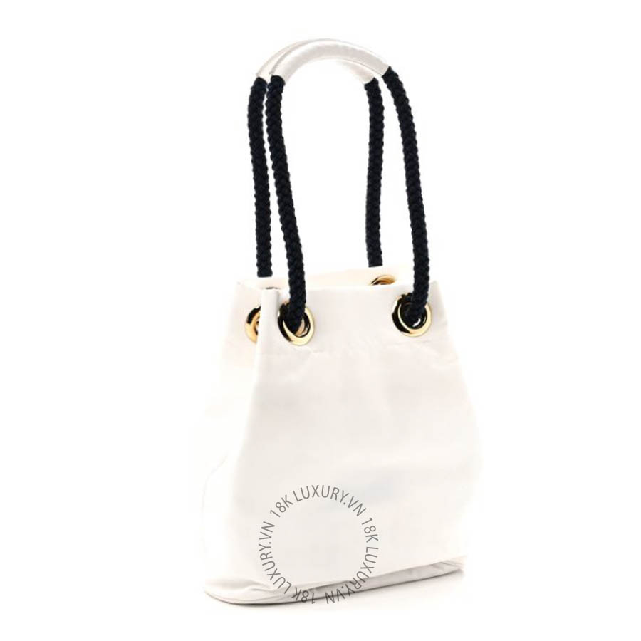 Túi xách Prada Re-Nylon Triangle Mariner Small Bucket Bag White Baltico FPTP399