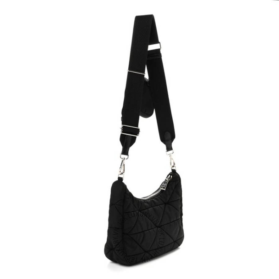Túi xách Prada Re-Nylon Triangle Padded Patchwork Shoulder Bag Black FPTP350