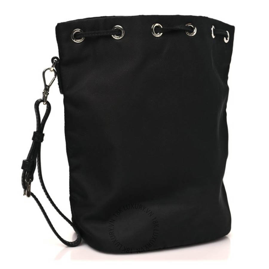 Túi xách Prada Re-Nylon Vela Drawstring Wristlet Pouch Black FPTP062