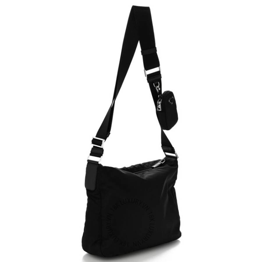 Túi xách Prada Re-Nylon Vela Saffiano Pocket Double Zip Messenger Bag Black FPTP371