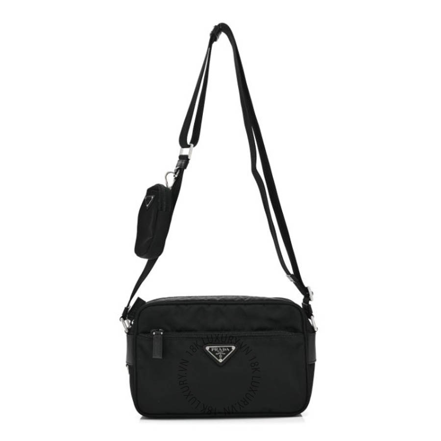 Túi xách Prada Re-Nylon Vela Saffiano Pocket Double Zip Shoulder Bag Black FPTP531
