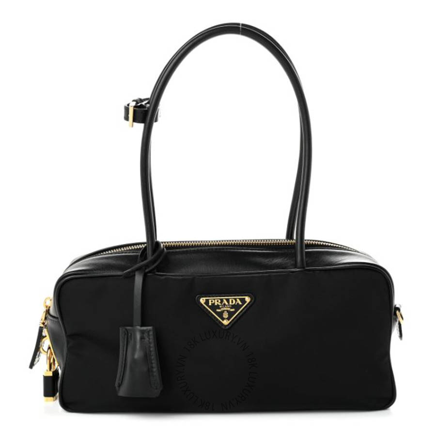 Túi xách Prada Re-Nylon Vitello Small Top Handle Padlock Bag Black FPTP565