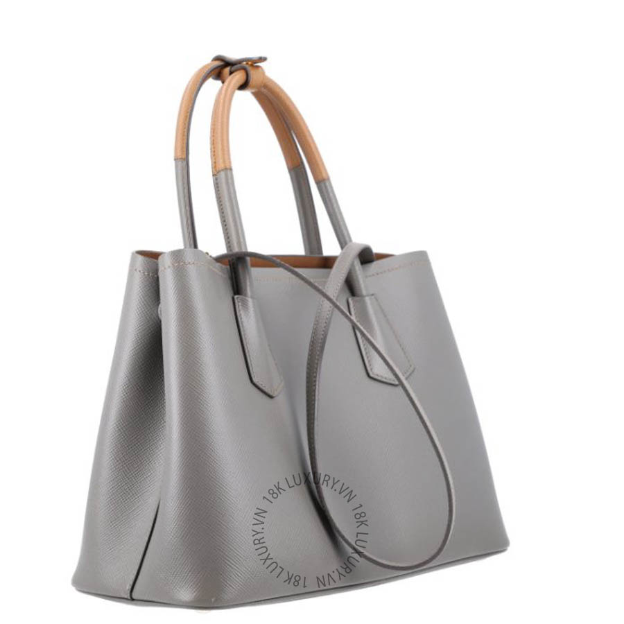 Túi xách Prada Saffiano Cuir Bi-Color Double Handle Bag Marmo Caramel FPTP448