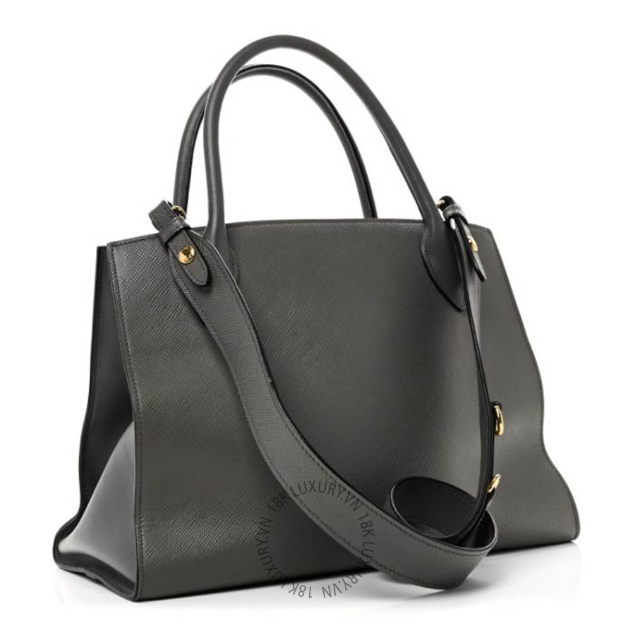 Túi xách Prada Saffiano Cuir Calfskin Medium Monochrome Top Handle Tote Ardesia FPTP277