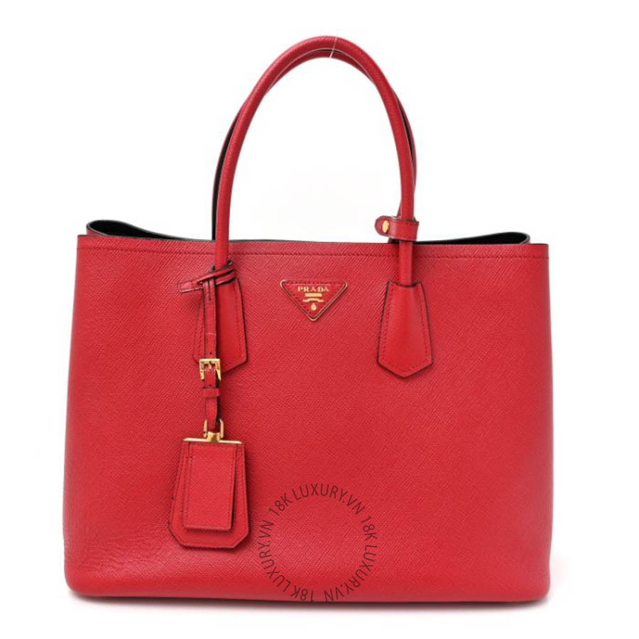 Túi xách Prada Saffiano Cuir Medium Double Bag Fuoco FPTP232