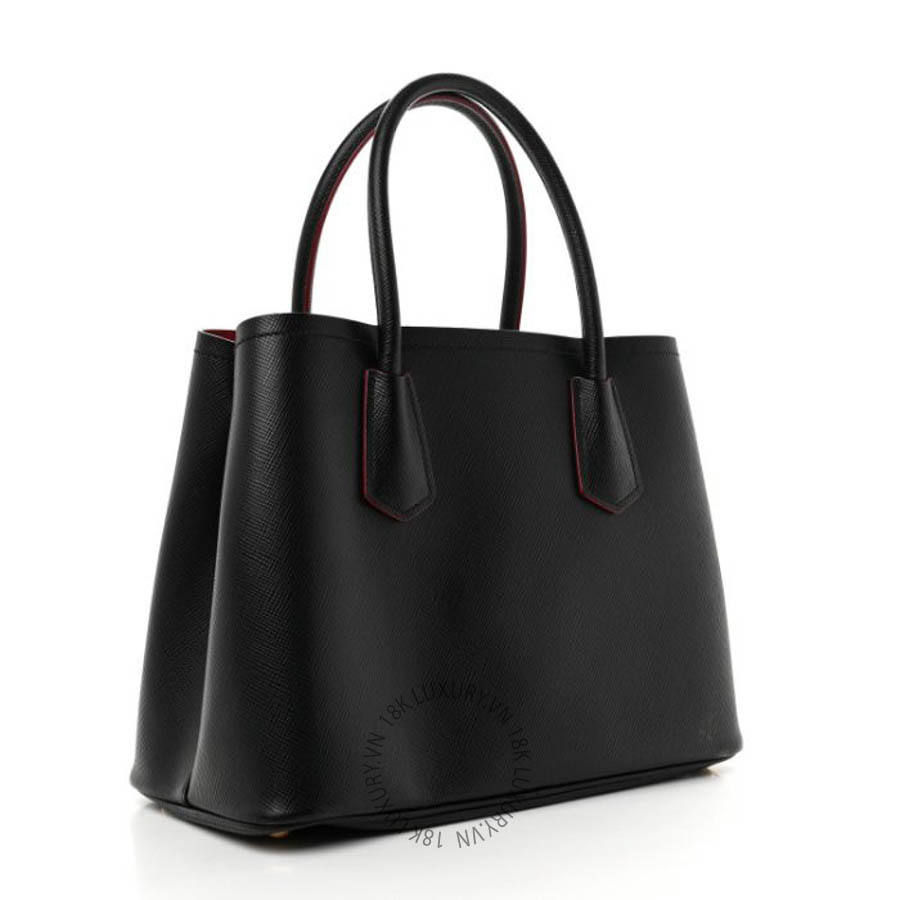 Túi xách Prada Saffiano Cuir Small Double Bag Black Fuoco FPTP449