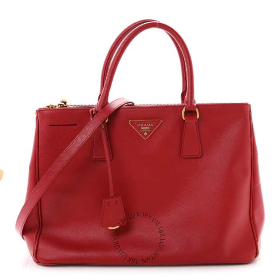Túi xách Prada Saffiano Lux Large Galleria Double Zip Tote Fuoco FPTP174