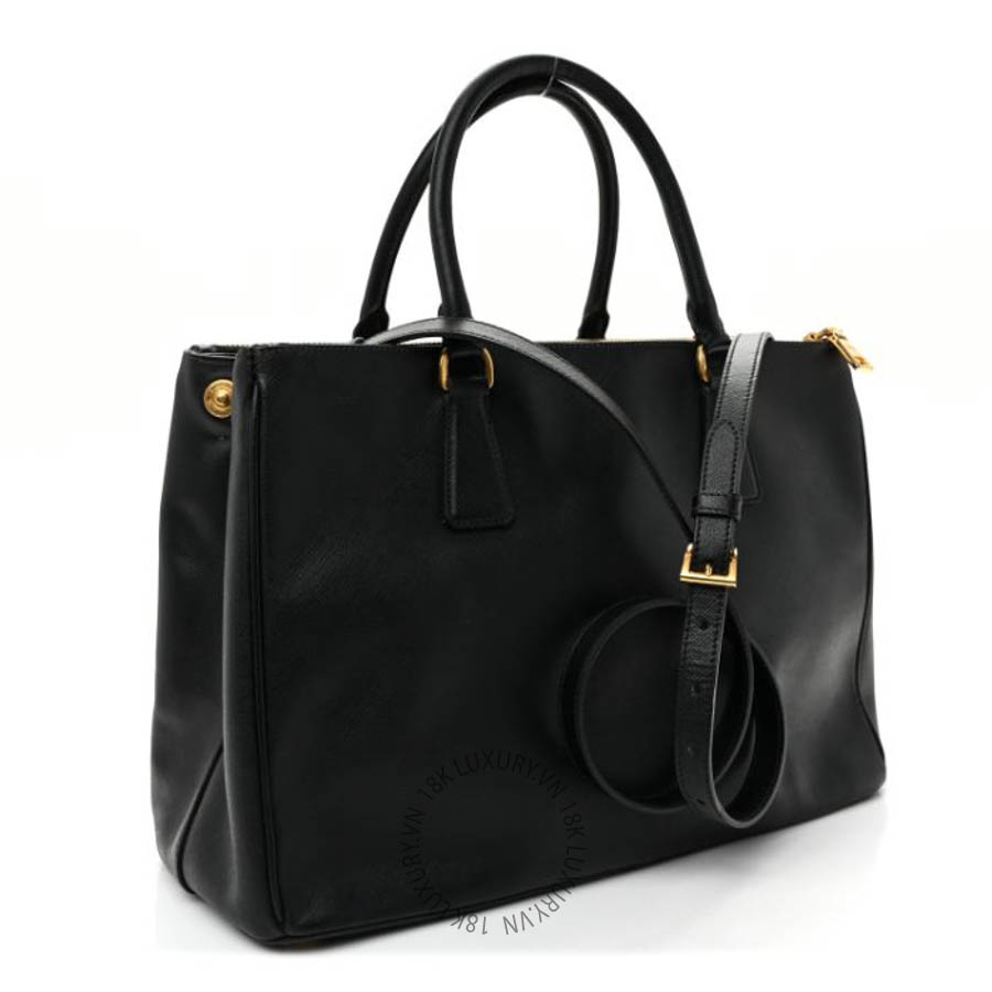 Túi xách Prada Saffiano Lux Medium Galleria Double Zip Tote Black FPTP470