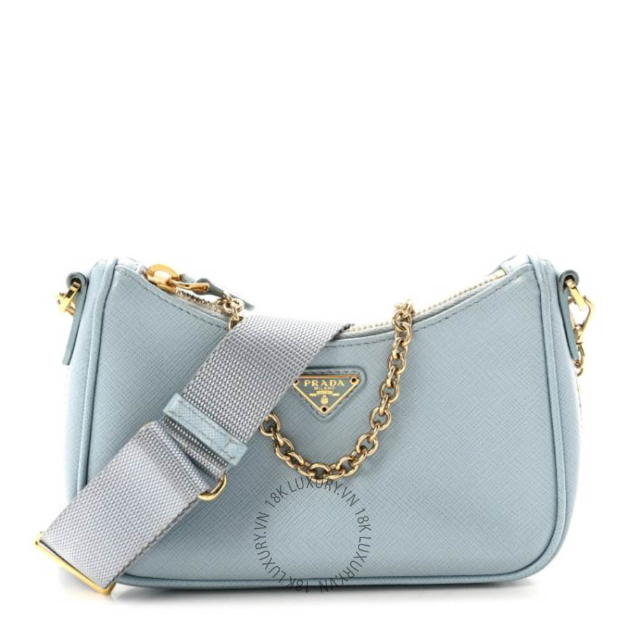 Túi xách Prada Saffiano Lux Re-Edition 2005 Mini Shoulder Bag Celeste FPTP494