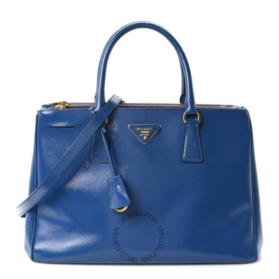 Túi xách Prada Saffiano Vernice Medium Galleria Double Zip Azzurro Azzurro FPTP104