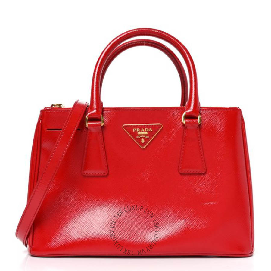 Túi xách Prada Saffiano Vernice Mini Galleria Double Zip Tote Rosso FPTP267