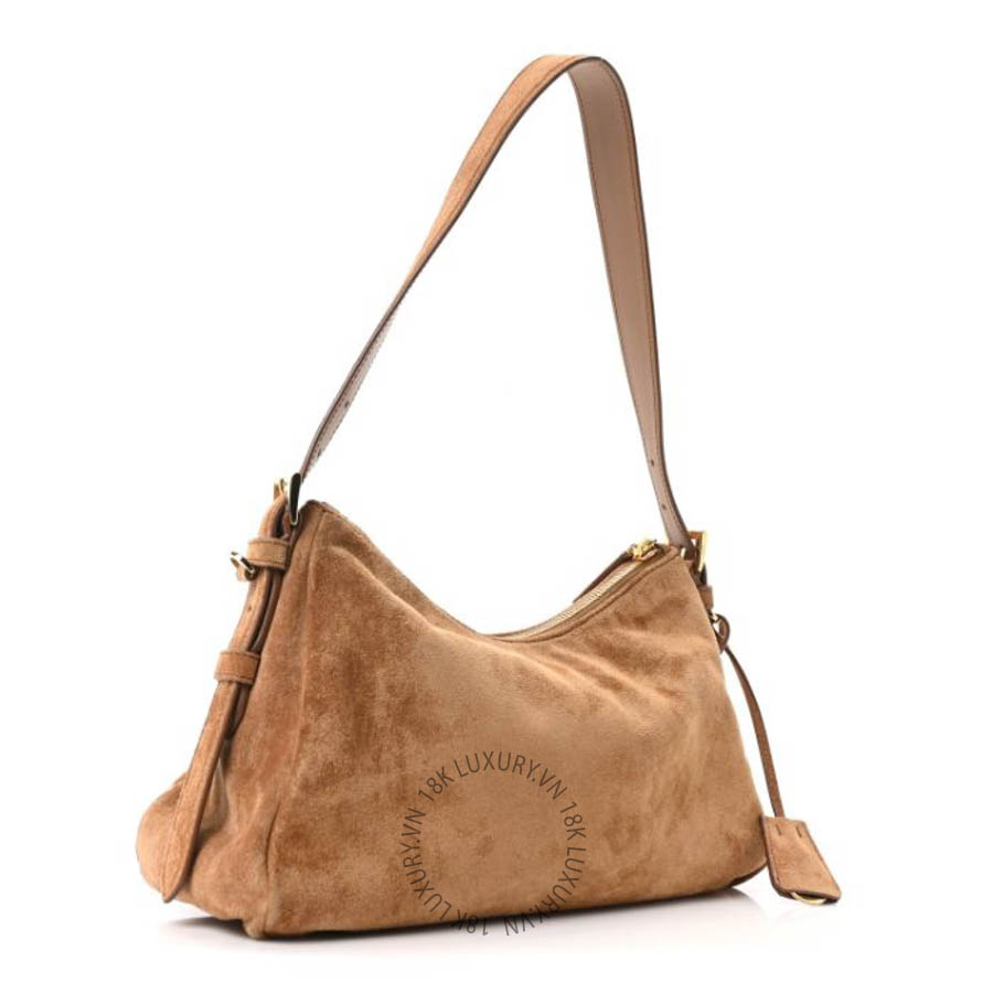 Túi xách Prada Scamosciato Suede Medium Aimee Shoulder Bag Cacao FPTP589