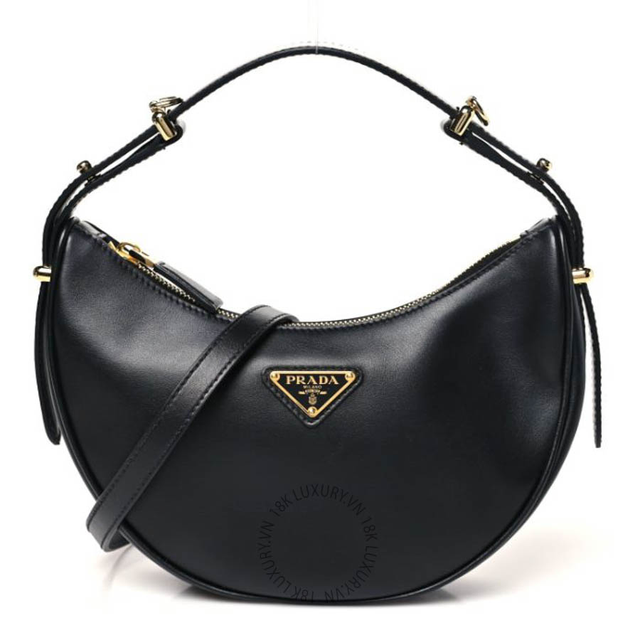 Túi xách Prada Soft Calfskin Arque Shoulder Bag Black FPTP573