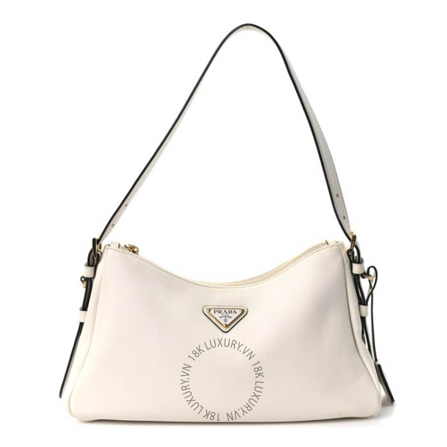 Túi xách Prada Soft Calfskin Medium Aimee Shoulder Bag White FPTP620