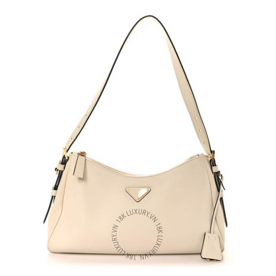 Túi xách Prada Soft Calfskin Medium Aimée Shoulder Bag White FPTP622