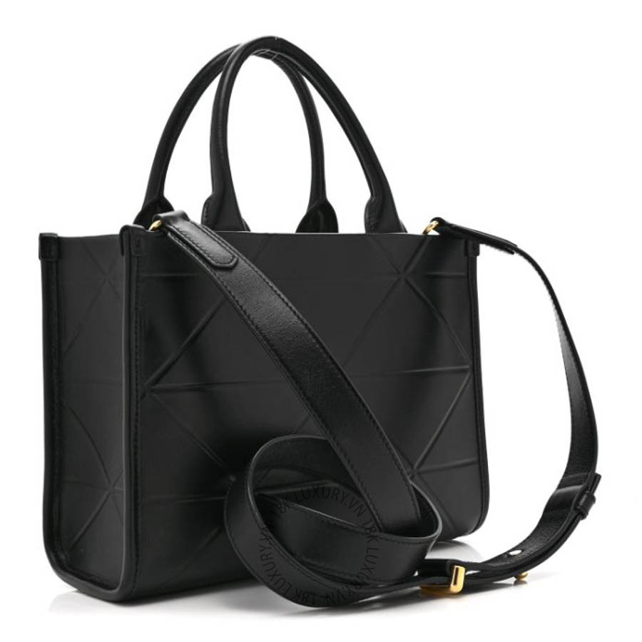 Túi xách Prada Soft Calfskin Triangolo Symbole Embossed Mini Tote Black FPTP597