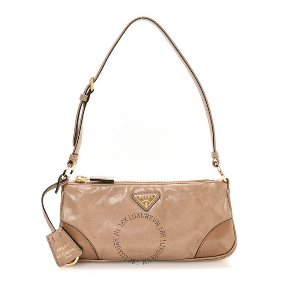 Túi xách Prada Soft Lux Calfskin Re-Edition 2002 Shoulder Bag Travertine FPTP472