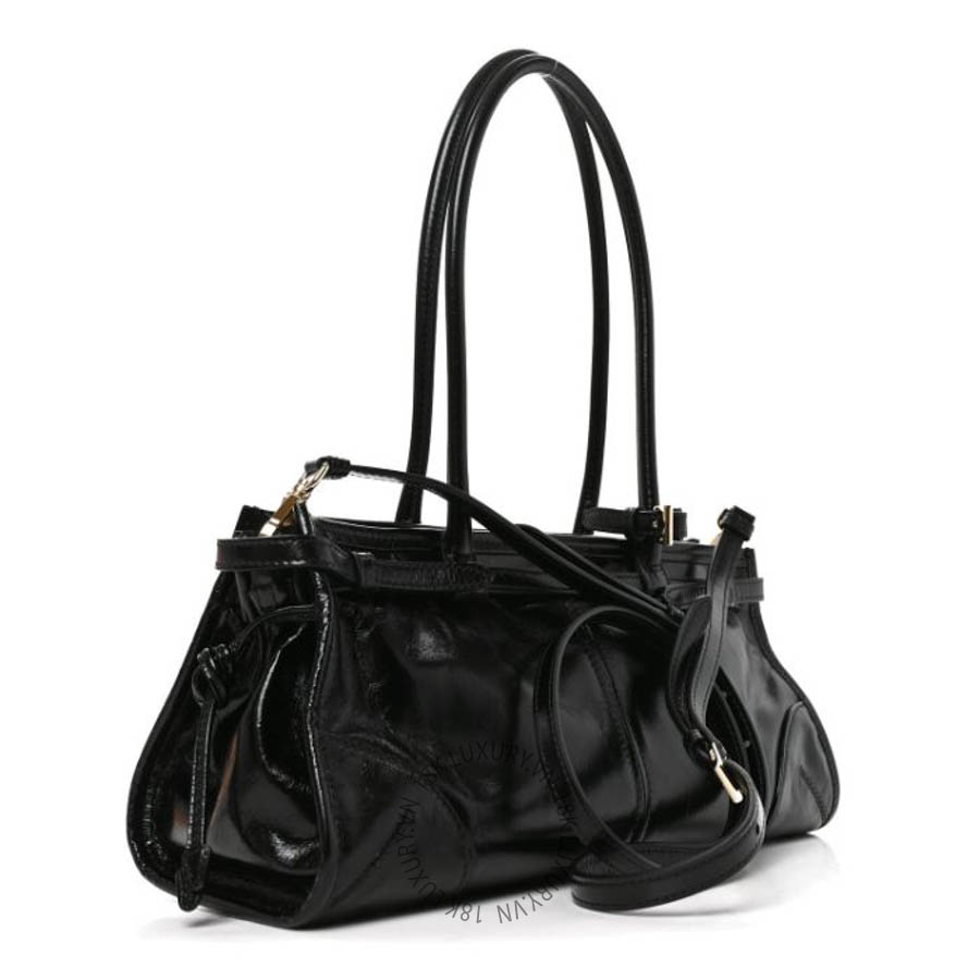 Túi xách Prada Soft Lux Calfskin Triangle Medium Bonnie Shoulder Bag Black FPTP634