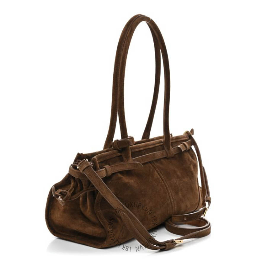 Túi xách Prada Suede Triangle Medium Bonnie Shoulder Bag Cacao FPTP641