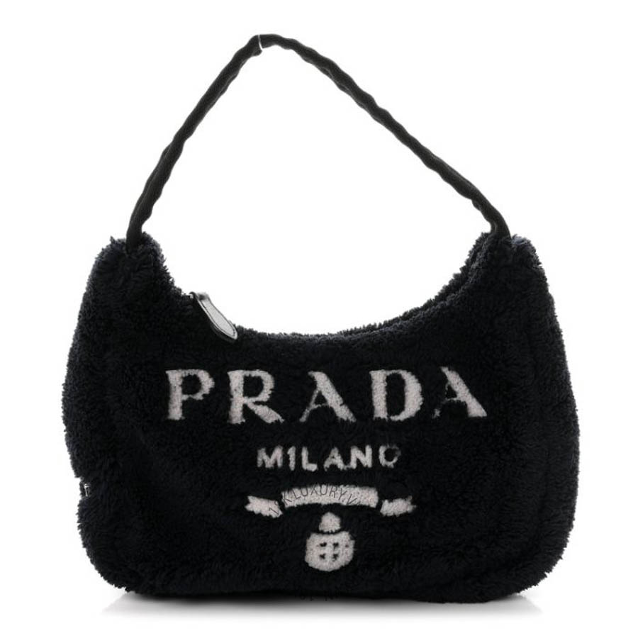 Túi xách Prada Terry Cloth Mini Re-Edition 2000 Bag Black White Black White FPTP163