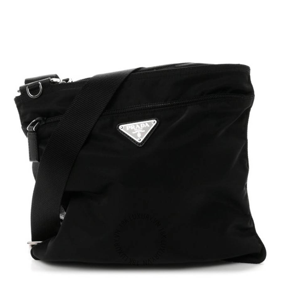 Túi xách Prada Tessuto Nylon Saffiano Flat Messenger Bag Black FPTP044