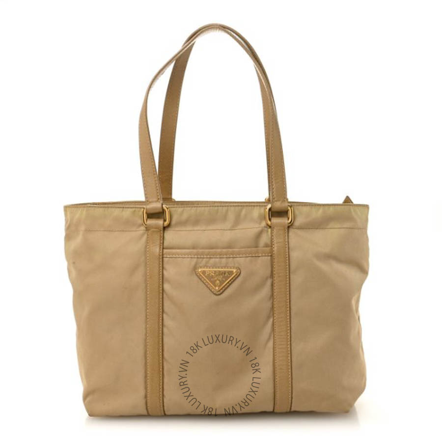 Túi xách Prada Tessuto Nylon Saffiano Tote Beige FPTP017