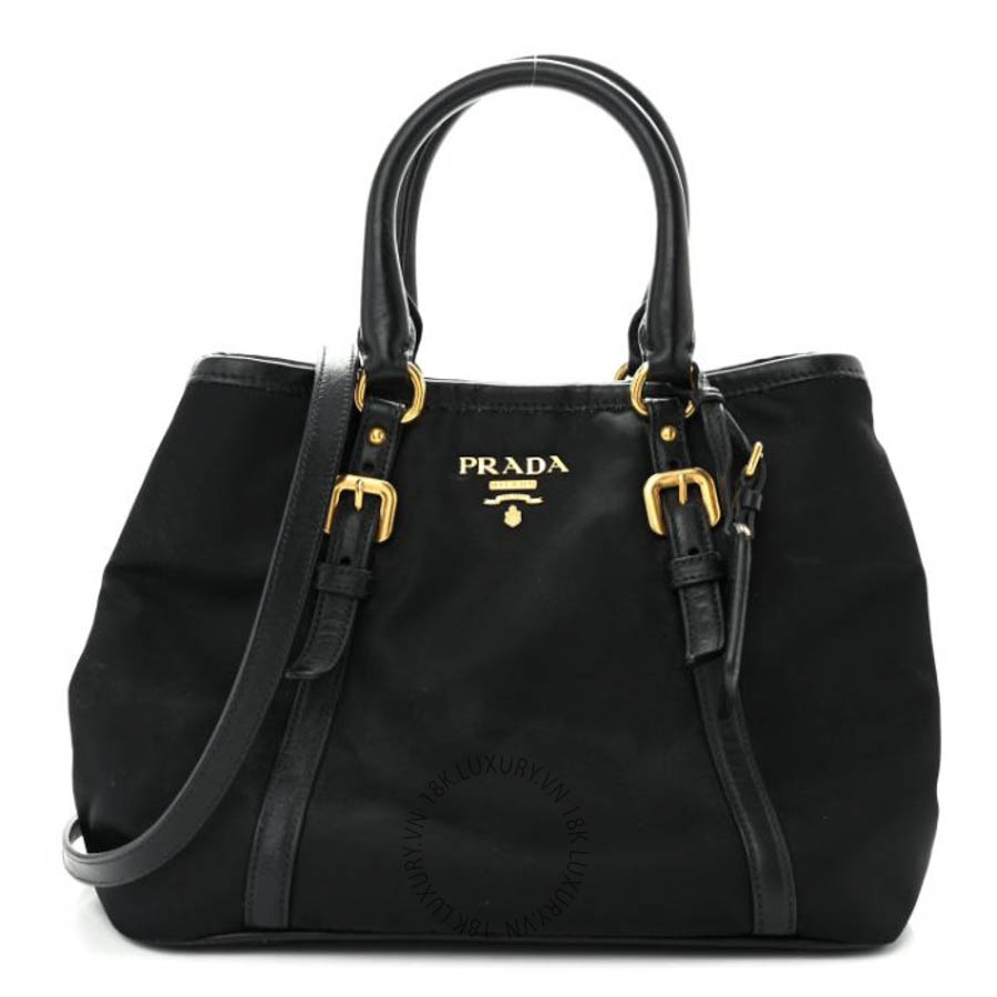Túi xách Prada Tessuto Nylon Soft Calf Tote Black FPTP087
