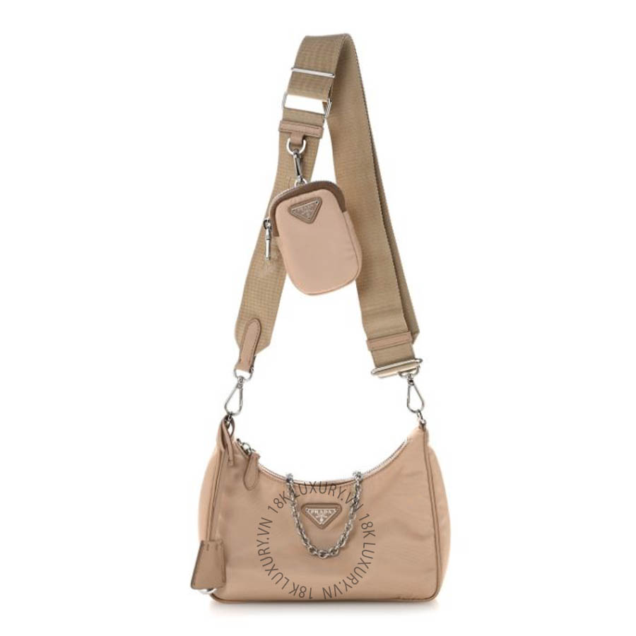 Túi xách Prada Tessuto Saffiano Re-Edition 2005 Shoulder Bag Cammeo FPTP274
