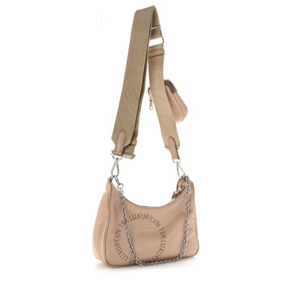 Túi xách Prada Tessuto Saffiano Re-Edition 2005 Shoulder Bag Cammeo FPTP274