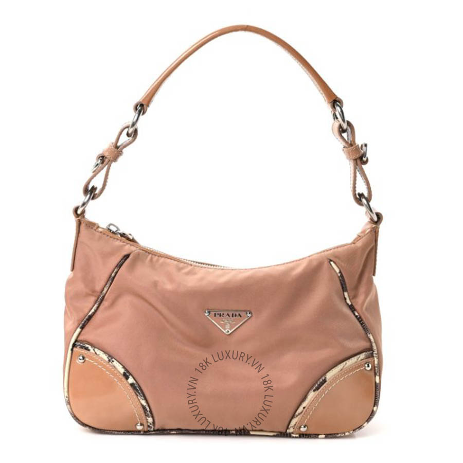 Túi xách Prada Tessuto Vernice Shoulder Bag Cipria FPTP227