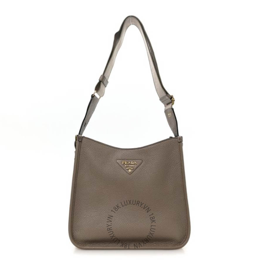 Túi xách Prada Vitello Daino Hobo Messenger Bag Argilla FPTP369