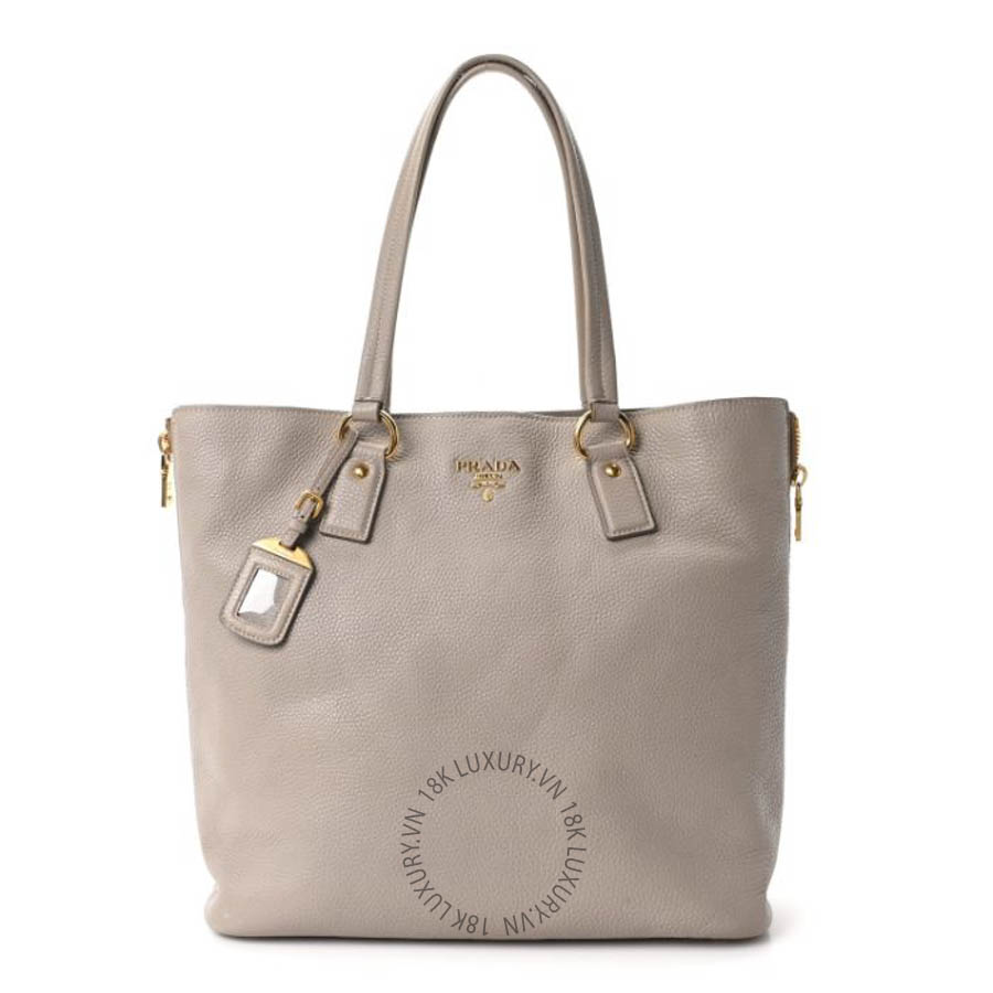 Túi xách Prada Vitello Daino Side Zip Shopper Tote Pomice FPTP072