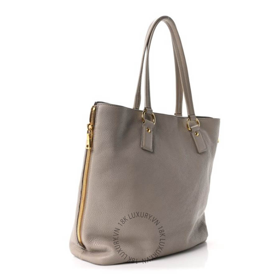 Túi xách Prada Vitello Daino Side Zip Shopper Tote Pomice FPTP072