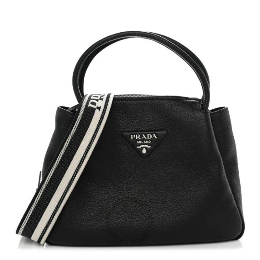 Túi xách Prada Vitello Daino Soft Medium Zippered Top Handle Bag Black FPTP473
